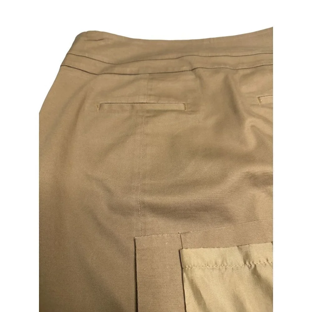 Loft, tan‎ color A-line skirt with double slit in back, size 4